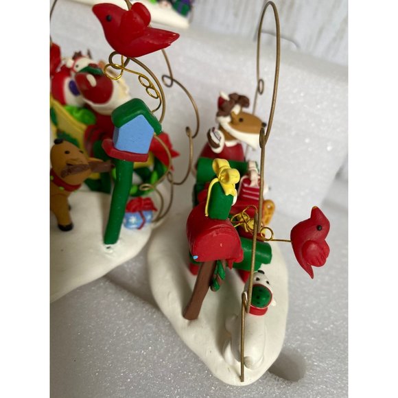 Christmas Figurine, Handmade vintage Reindeer Santa Was Sleigh - Picture 12 of 13